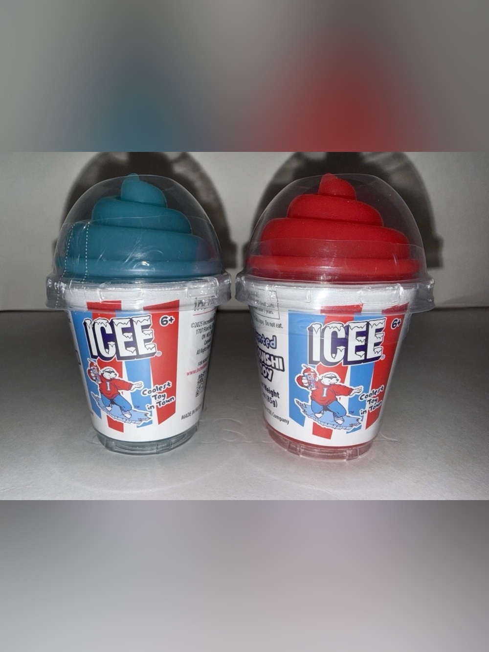 Scented ICEE Squishi Super Squishy Toy Lot Of 2 Blue & Red